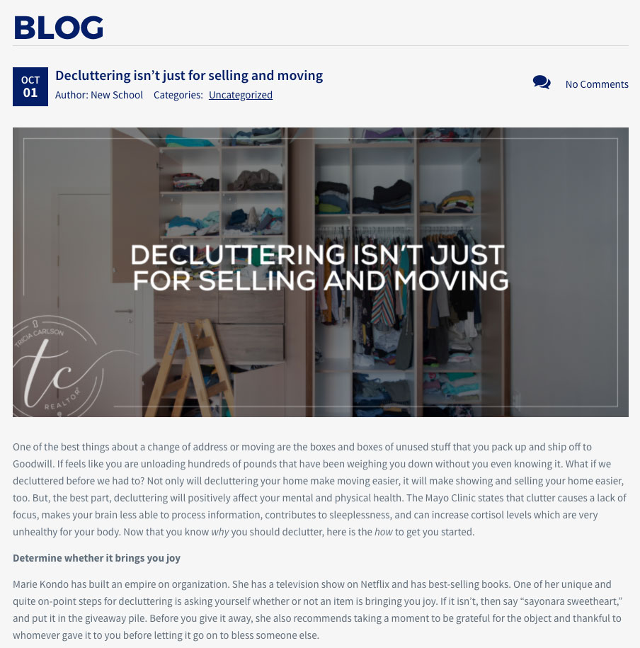 Tricia Carlson Blog